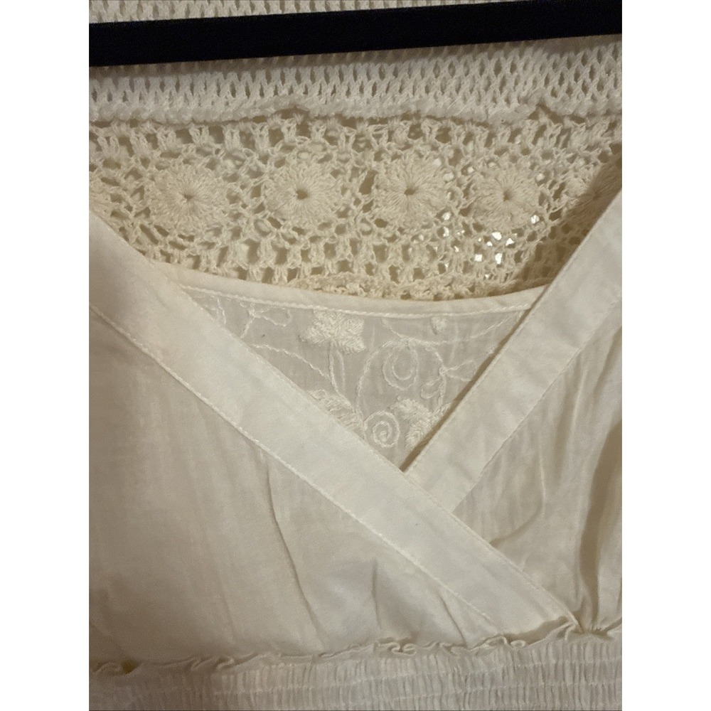 Sundance Ivory Cotton Crocheted Midi Dress Size 8 - Picture 4 of 11